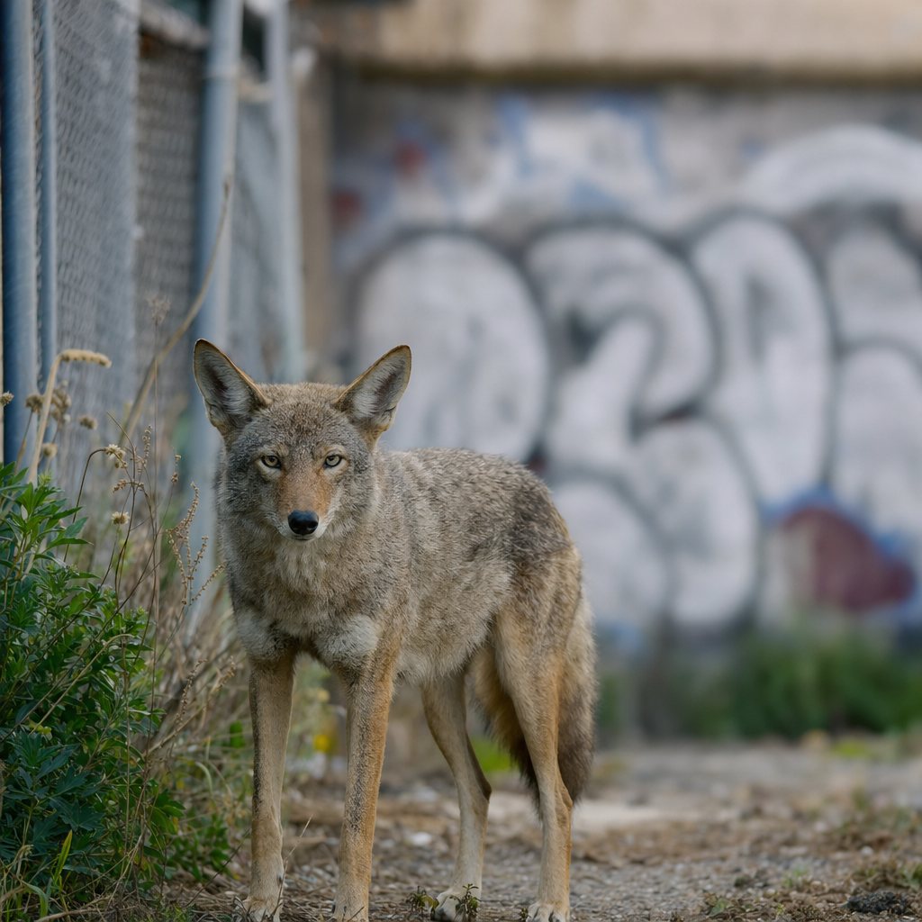 Graffiti photographed in a Chicago coyote's very urban territory